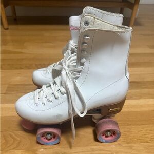 Classic Chicago Women's Roller Skates – White/Pink – Size 8